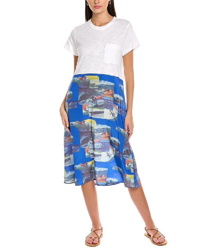 Sea NY Silk Skirt T-Shirt Dress