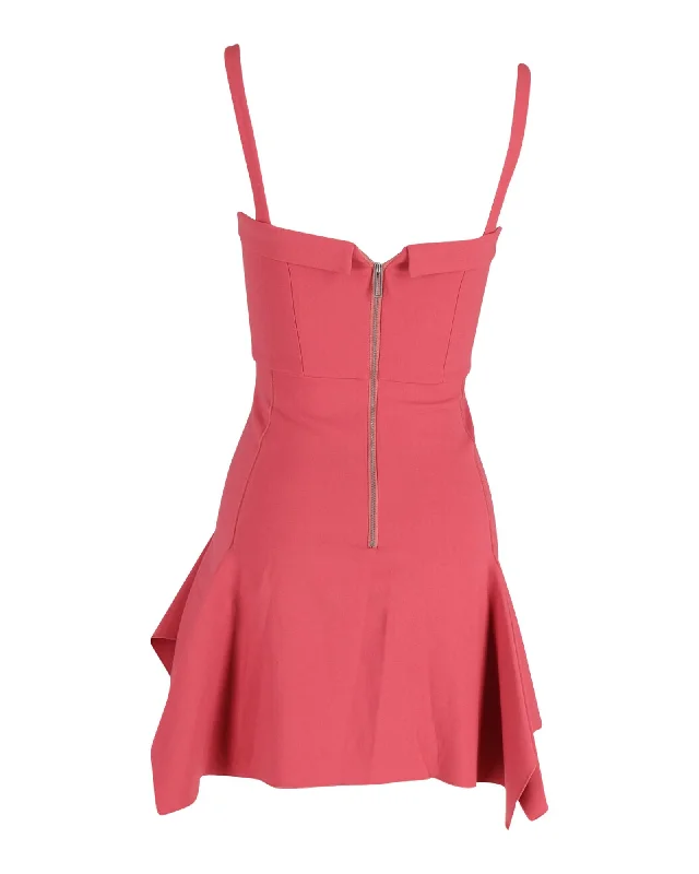 Dion Lee Bustier Flared Mini Dress in Pink Wool