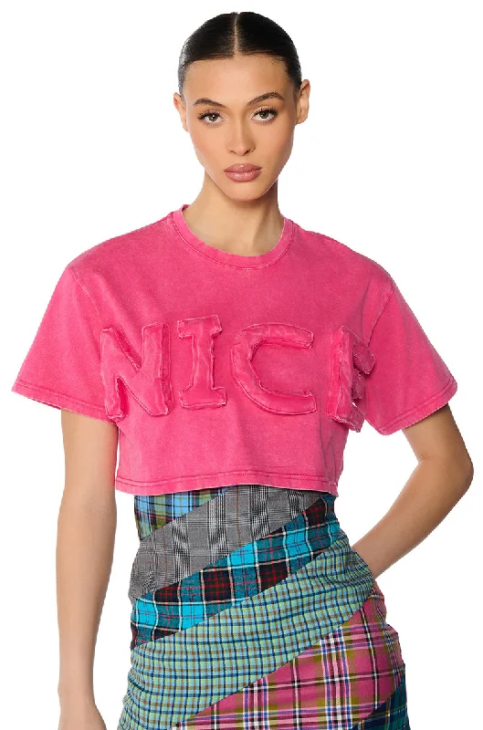 NICE FOR WHAT CROPPED MINERAL WASH T-SHIRT