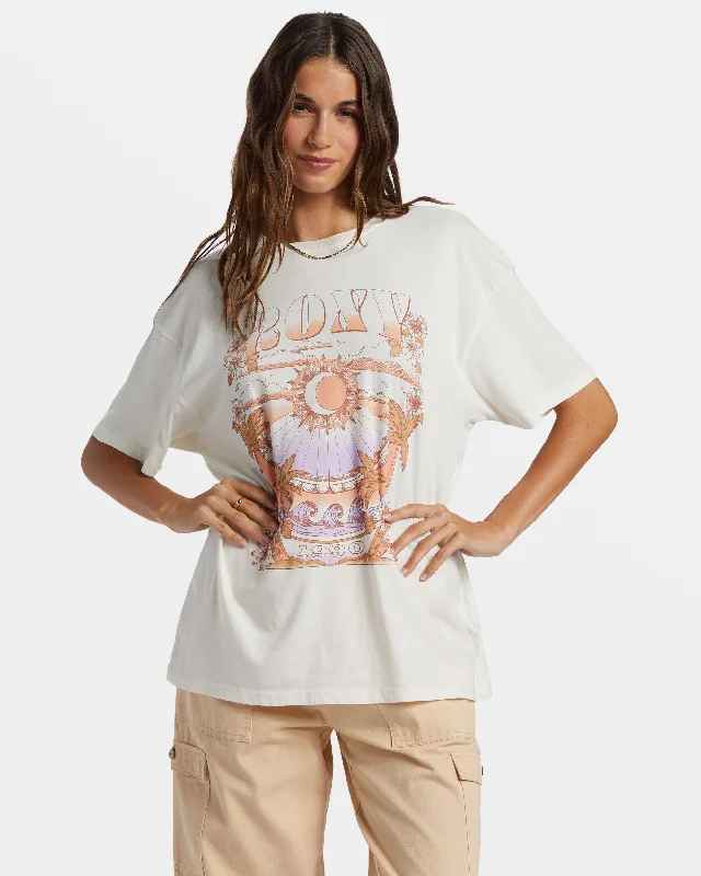 Star Chart Oversized Boyfriend T-Shirt - Egret