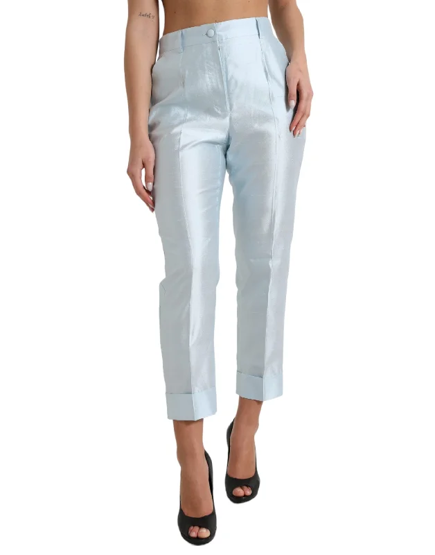 Dolce & Gabbana Chic Sky  High Waist Cropped Women's Pants