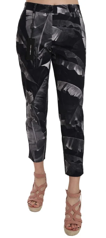 Dolce & Gabbana Elegant  Banana Leaf Print Capri Women's Pants