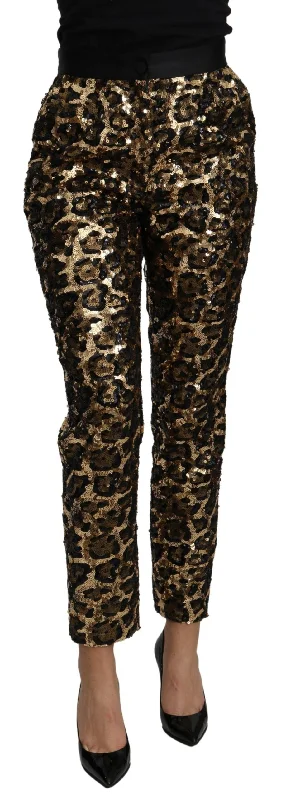 Dolce & Gabbana Elegant High Waist Skinny Sequined Women's Pants