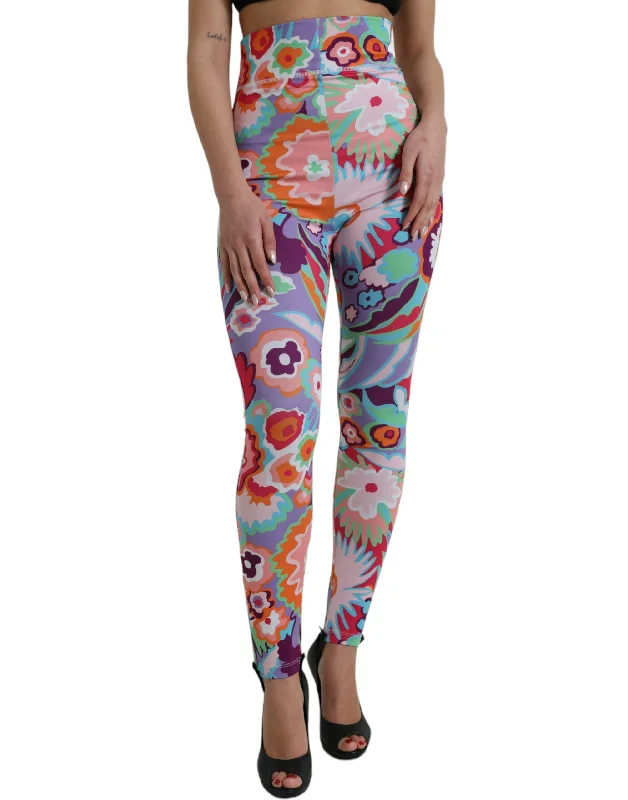 Dolce & Gabbana Enchanting Floral Print High-Waist Women's Leggings