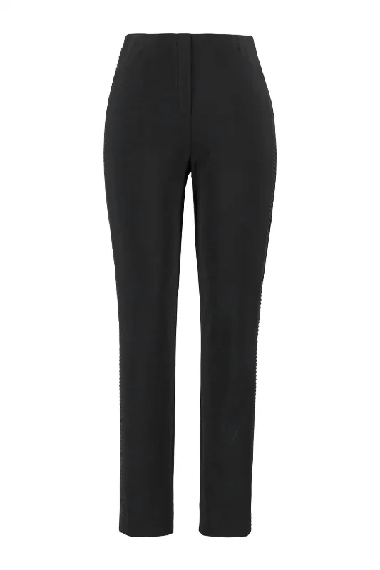 Textured Side Tape Pant In Black